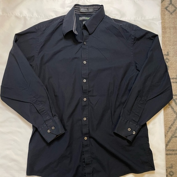 Men’s Claiborne by John Bartlett size medium black dress button up shirt - Picture 2 of 10
